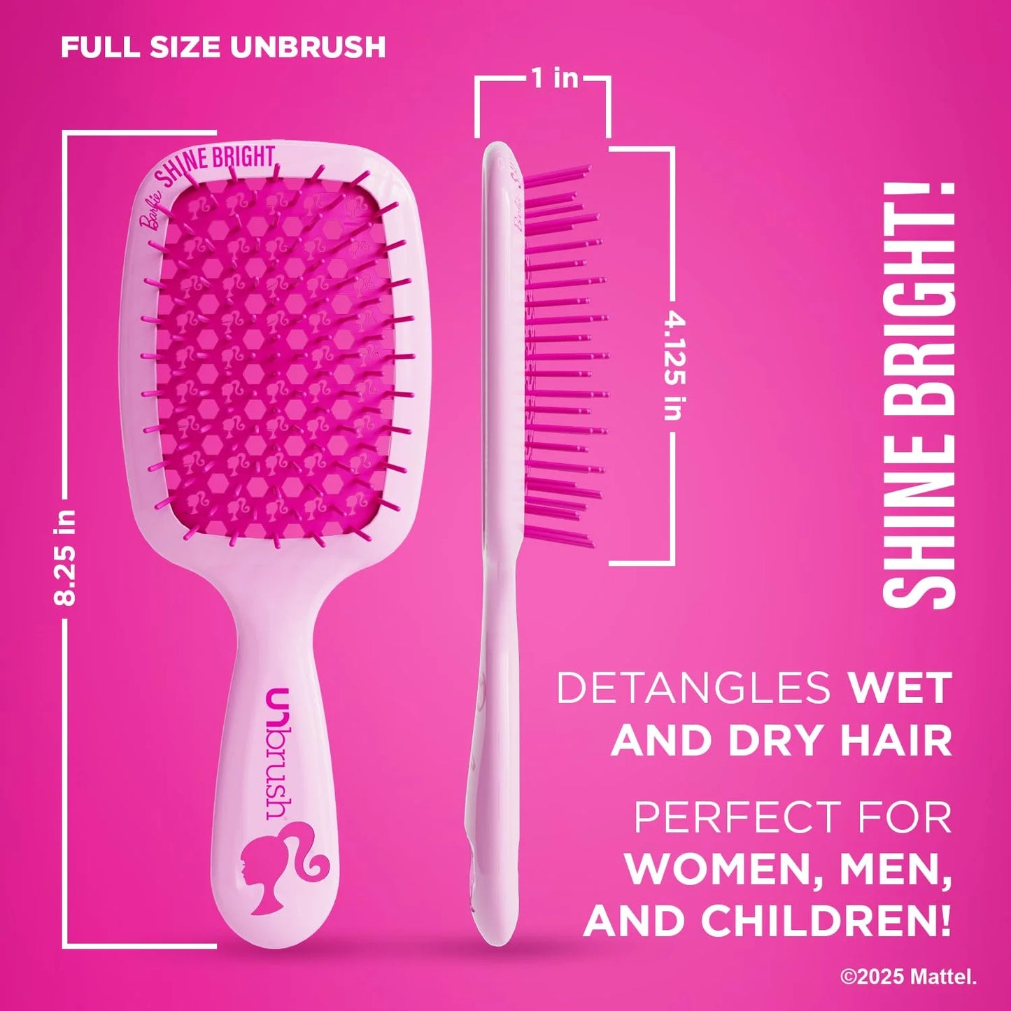 FHI Heat UNbrush Barbie Detangling Brush Duo - Style Icon - Yellow
