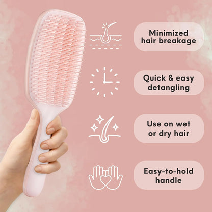 Lily England Pink Hair Brush for Women Detangling for Curly Wet & Dry Hair