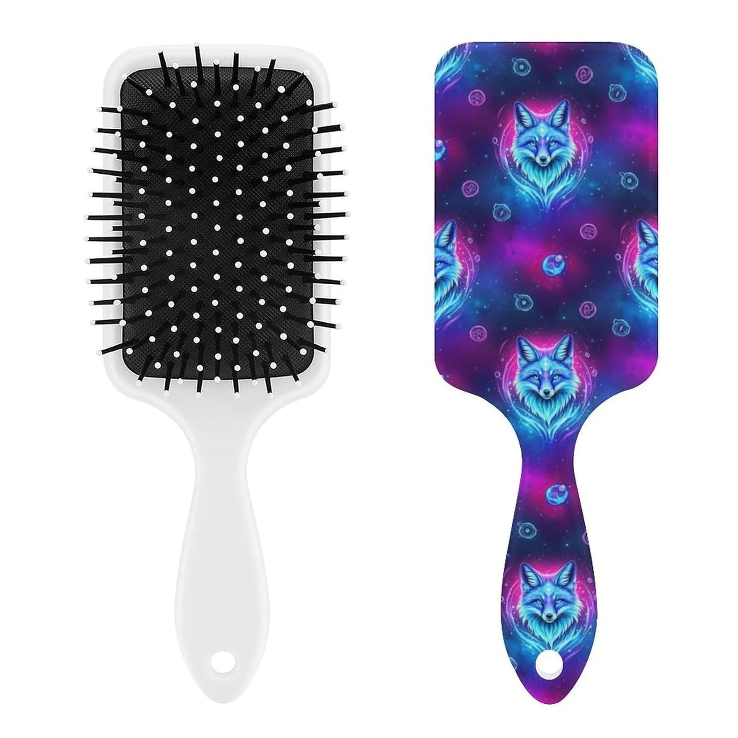 Women Girls Ladies Hair Brush Purple Black Buffalo Check Plaid Pattern, Paddle Brush for Detangling Scalp Massage, Cushion Hairbrush for Long Thick Curly Hair