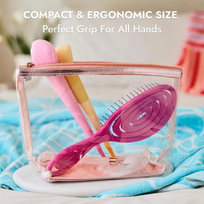 Ninabella Detangler Brush - No Tangle Hair Brush for Women, Fine, Thick and Long Hair - Hairbrush for Wet and Dry Hair, Gentle on the Scalp - Elegant Black
