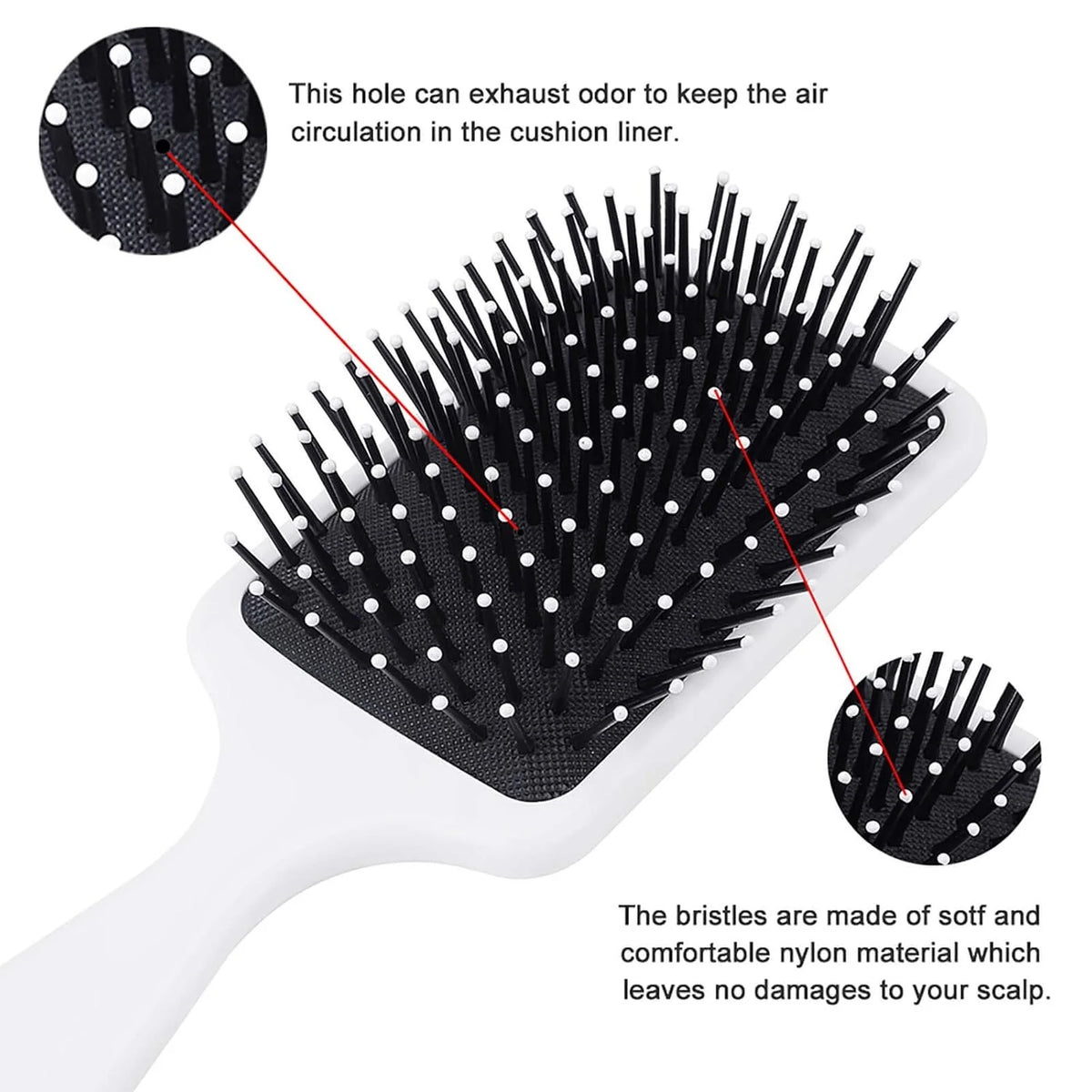 Air-Cushion Comb Black Gold Glitter Cheetah Leopard Print, Smooth Hair Salon Anti-Knotting Fluffy, For Long Thick Curly Hair, 1 Pack
