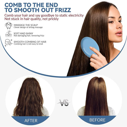 2P Mini Hair Brush,Brush Squirt Detangling Brush,Mini Detangler Brush, No Tangle Ultra-Soft IntelliFlex Bristles,with Ease Knots Without Tears or Breakage (Bright flour)