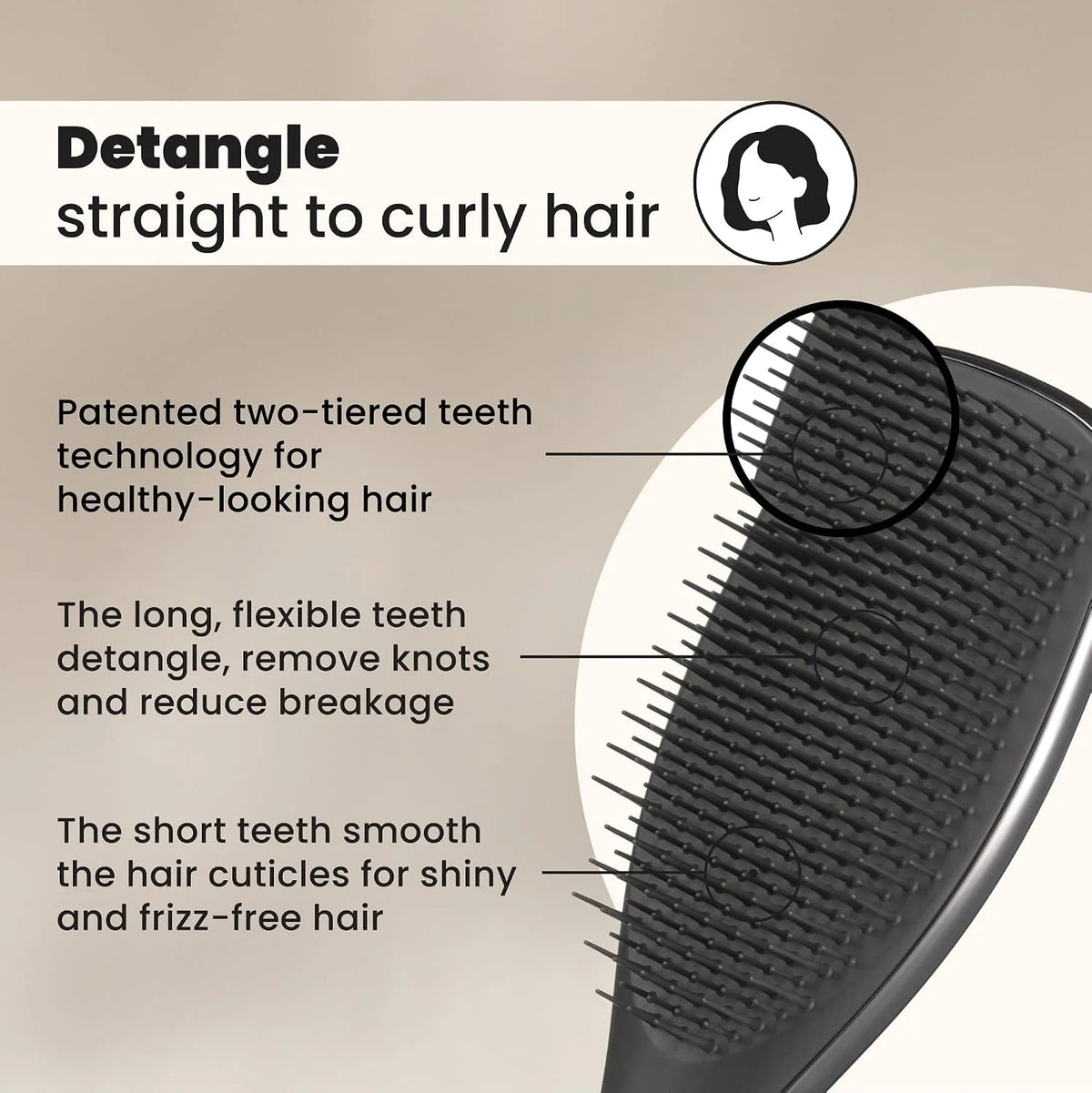Tangle Teezer Chrome Ultimate Detangler Brush for Wet & Dry Hair, Eliminates Knots & Reduces Breakage for Straight to Curly Hair Types, Chocolate Bronze (Pack of 3)