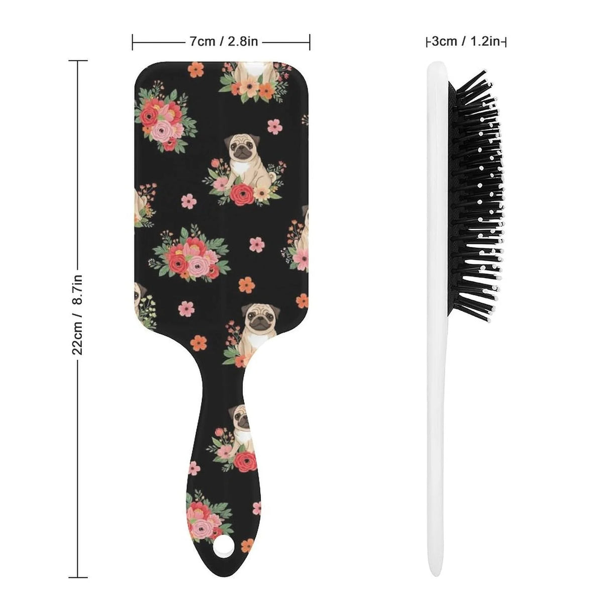 Women Girls Ladies Hair Brush Purple Black Buffalo Check Plaid Pattern, Paddle Brush for Detangling Scalp Massage, Cushion Hairbrush for Long Thick Curly Hair