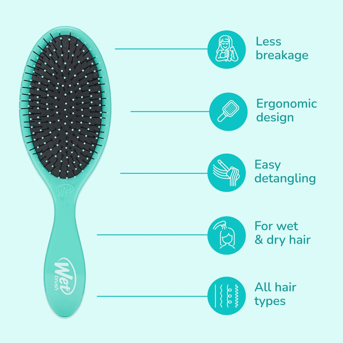 Wet Brush Original Detangler Hair Brush,Amazon Exclusive Aqua-Ultra-Soft IntelliFlex Bristles-Detangling Hairbrush Glides Through Tangles-All_Hair Types(Wet&Dry Hair)-Women & Men,2 Count (Pack of 12)