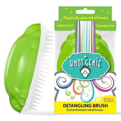 Knot Genie Detangling Hair Brush for Kids (Peaceful Purple) | Original Size | Perfect Detangling Brush for Curly Hair, Gently Separate Tangles, Leaves Hair Smooth and Shiny