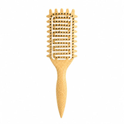 Curl Defining Brush for Curly Hair, Vented Detangling Hair Brush for Wet and Dry Styling, Curved Brush for Shaping and Smoothing Curl Clumps, Lightweight Hair Brush (2Pcs Black)