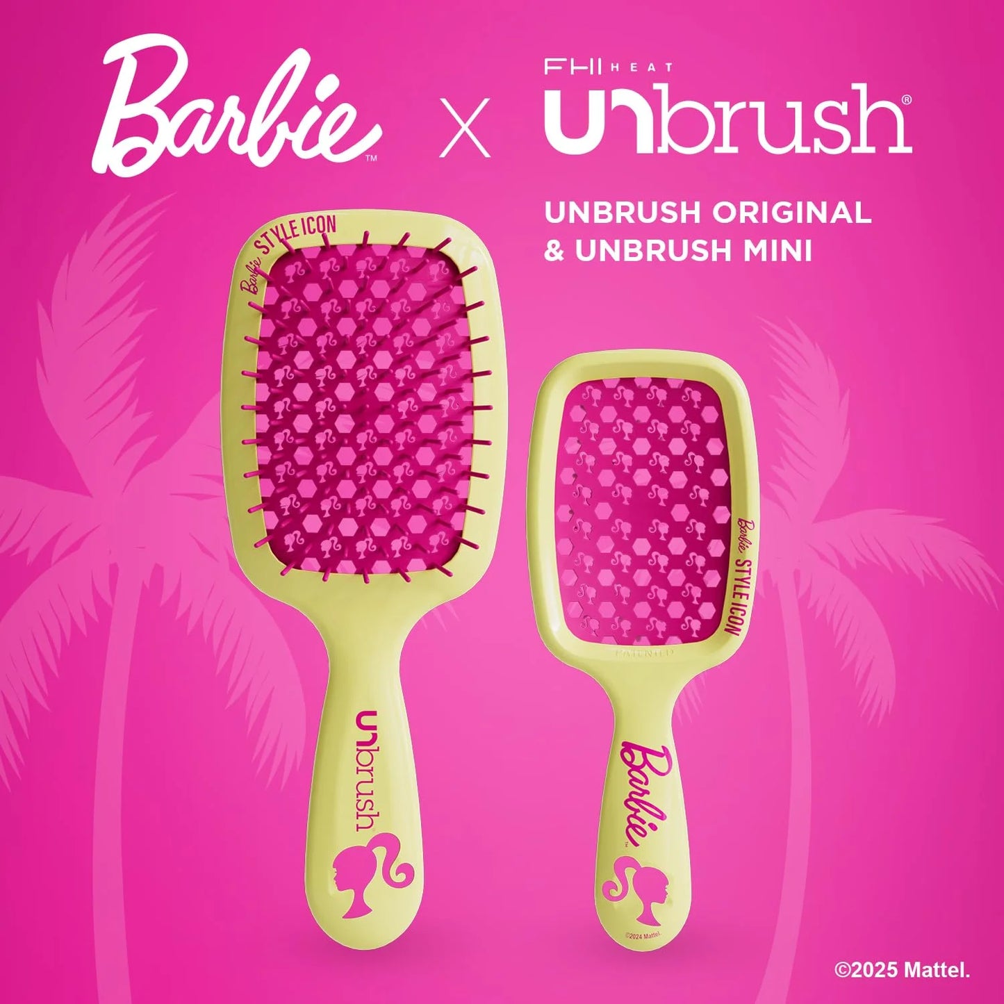 FHI Heat UNbrush Barbie Detangling Brush Duo - Style Icon - Yellow