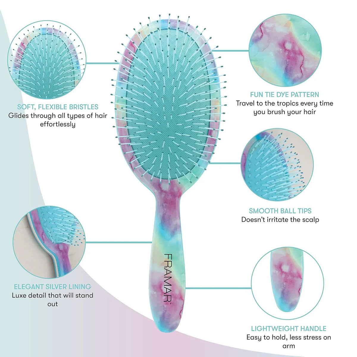 FRAMAR Wet Hair Brush Detangler, Detangling Hairbrush For Women – Giraffe