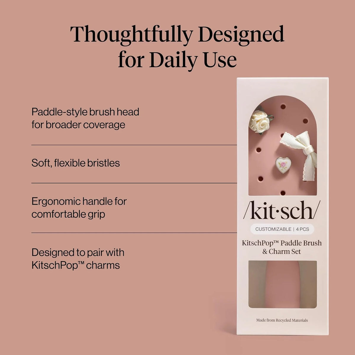 KitschPop™ Paddle Brush | Hair Brushes for Women – Soft Violet