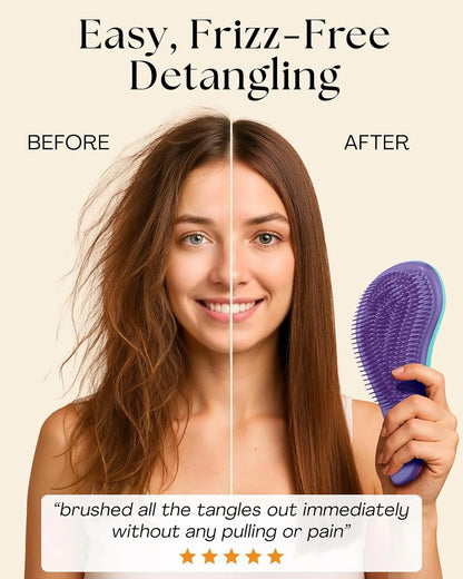 Lily England Detangling Comb & Brush Set for Girls, Tail & Wide Tooth Comb
