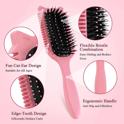 Curly Hair Brush, Cat Ear Curl Brush for Men & Women