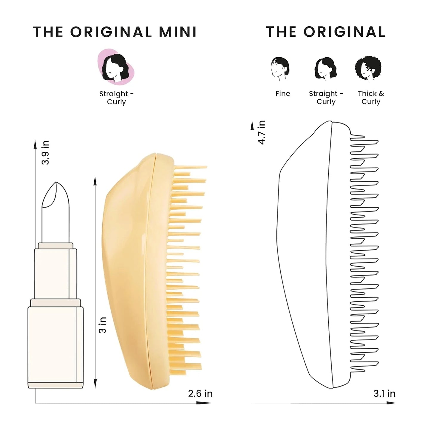 Tangle Teezer Original Detangler Mini Hair Brush for Kids, Unicorn Magic