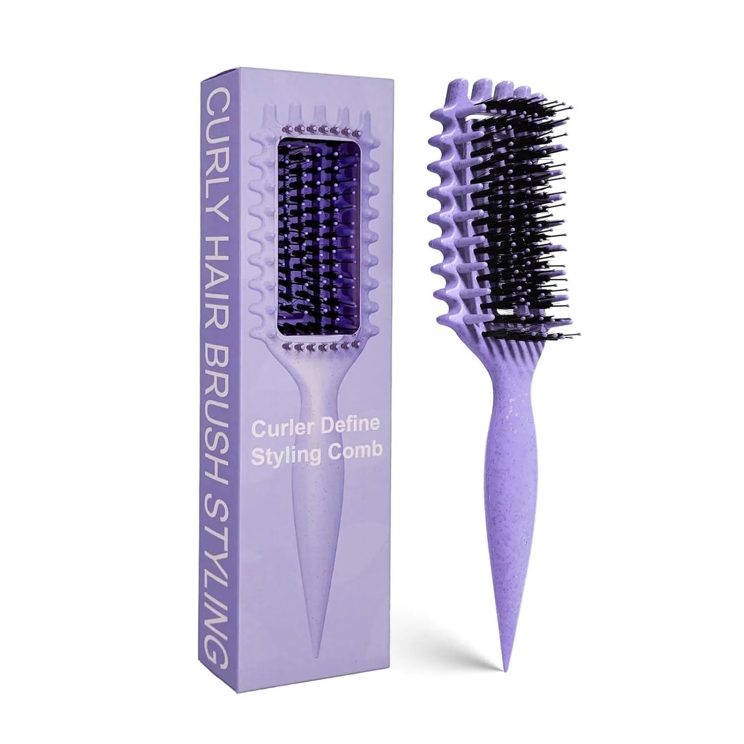 Curly Hair Brush Candybrush Curl Defining Brush for Detangling Shaping and Defining Curls for Women, Men, Wet & Dry Hair (Green Pink)