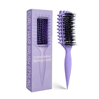 Curly Hair Brush Candybrush Curl Defining Brush for Detangling Shaping and Defining Curls for Women, Men, Wet & Dry Hair (Green Pink)
