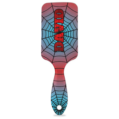 Personalized-Kids-Hair-Brush for Boy Girls Custom Gift Detangler Brush Soft Bristle Hair Brushes Travel Hair Brush for All Hair Types Christmas Hallowmas Spider Web Sliver Dot