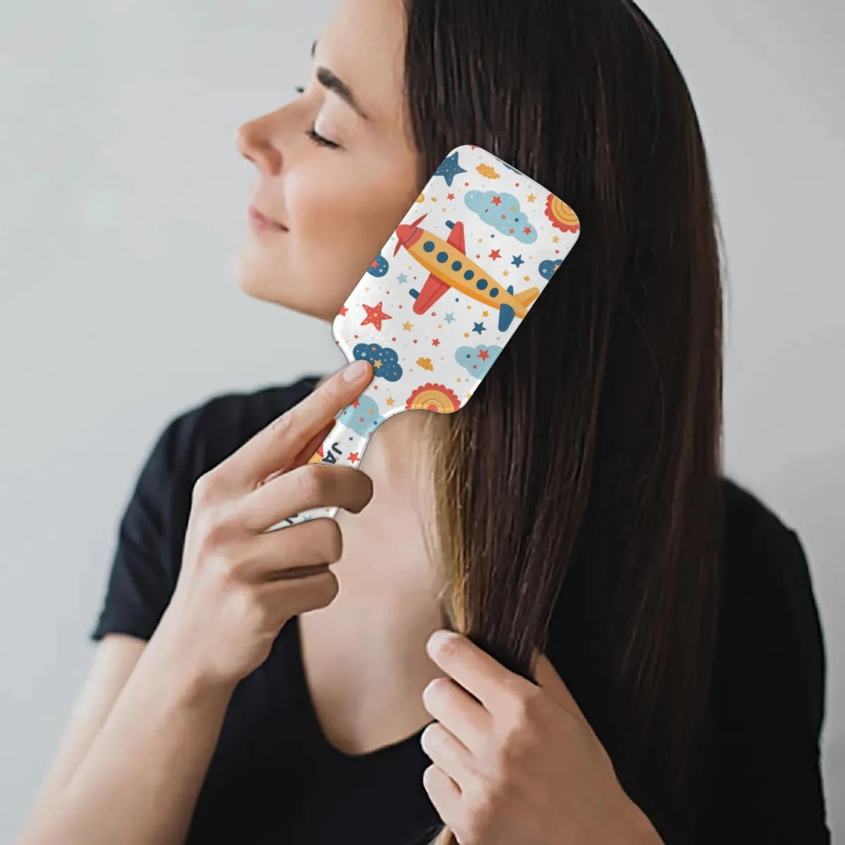 Personalized Cute Car Detangler-Hair-Brush for Kids Boys,Glides Through Tangles Comb,Custom Name Hair Brushes for All Hair Types Wet/Dry/Curly/Thick Hair,White 2