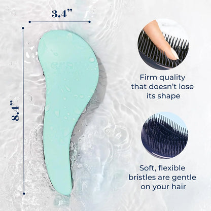 Crave Naturals Glide Thru Hair Brush - Detangler Brush for Curly, Straight, Wet or Dry Hair - Gentle Detangling Brushes for Adults, Kids, Toddlers - Hair Accessories for Women, 7.5x3" - Pink