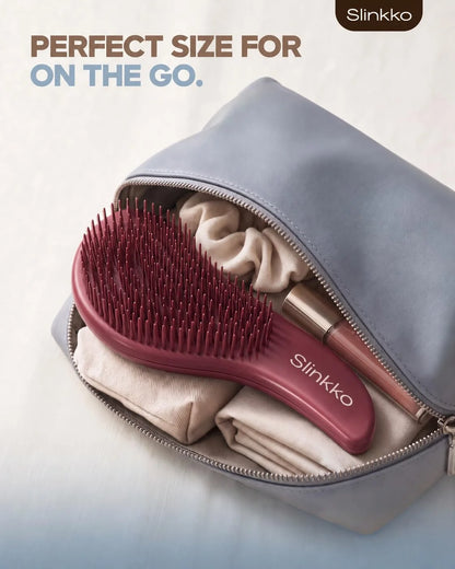 Detangler Brush, Hair Brush for Women, Men & Kids - Detangling Hair Brush for Curly, Thick, Fine & Wavy Hair - Anti-Breakage Wave Brush, Pain-Free Hairbrush, Special Edition Burgundy