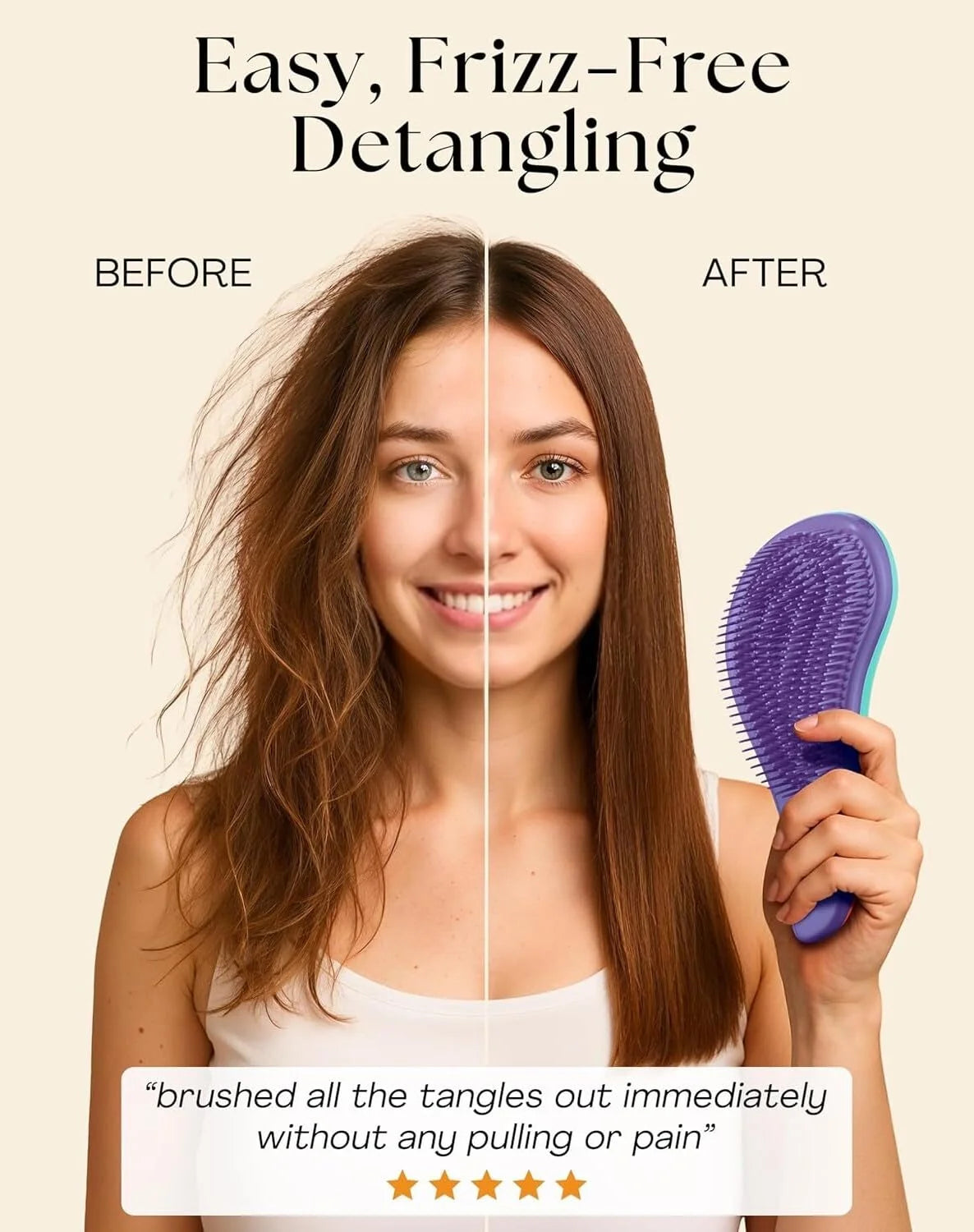 Lily England Detangling Comb & Brush Set for Girls, Tail & Wide Tooth Comb