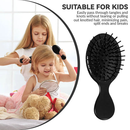 2P Mini Hair Brush,Brush Squirt Detangling Brush,Mini Detangler Brush, No Tangle Ultra-Soft IntelliFlex Bristles,with Ease Knots Without Tears or Breakage (Bright flour)