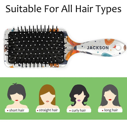 Personalized Cool-Rocket Detangler-Hair-Brush for Kids-Boys,Glides Through Tangles Comb,Custom Name Hair Brushes for All Hair Types Wet/Dry/Curly/Thick Hair,Dark Blue