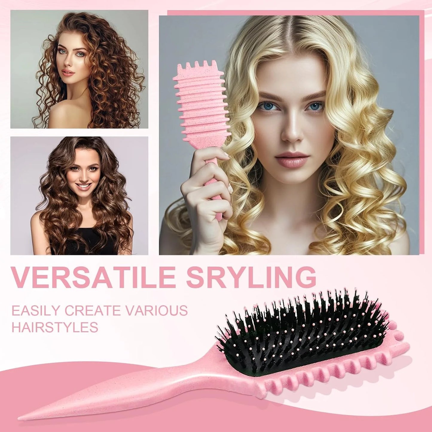 Candy Brush,Curly Hair Brush,Curl Defining Brush,Shaping and Defining Curls for Women Hair Brush for Combing and Shaping,Reduce Pulling and Curl Separation For Defined Curls(Purple)