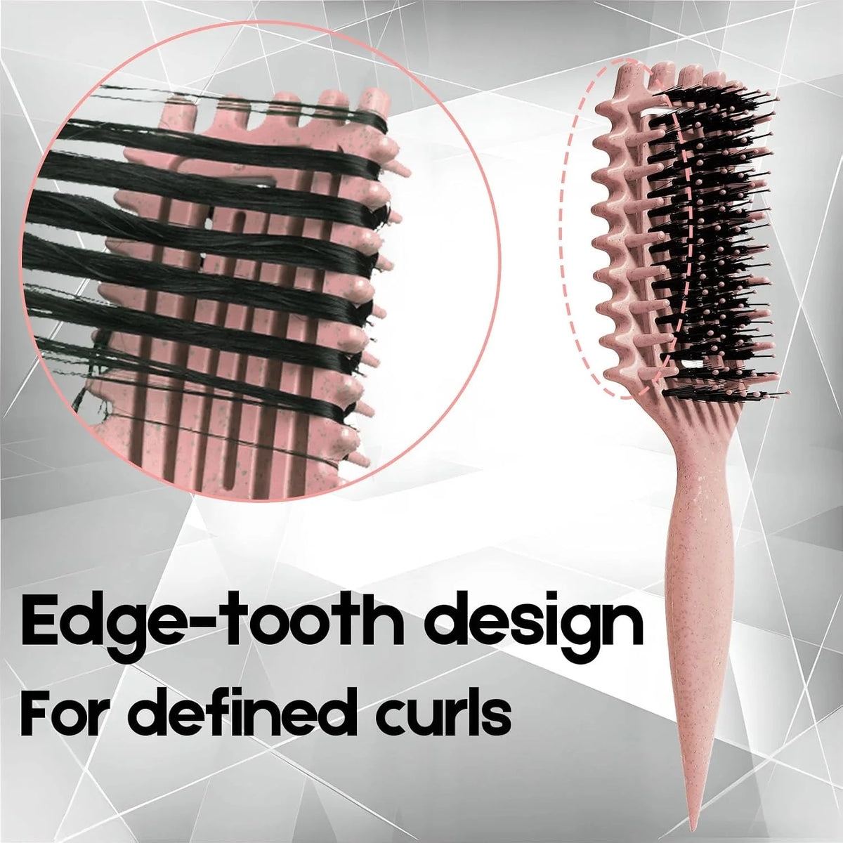 Curly Hair Brush Candybrush Curl Defining Brush for Detangling Shaping and Defining Curls for Women, Men, Wet & Dry Hair (Green Pink)