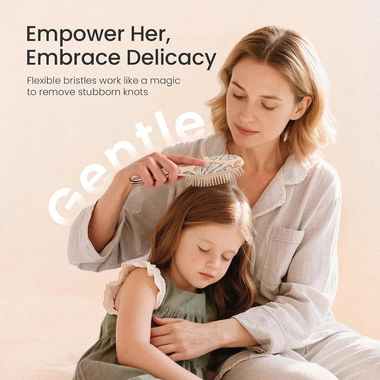 AIMIKE Paddle Hairbrush for Women & Kids Fine Hair, Wet & Dry