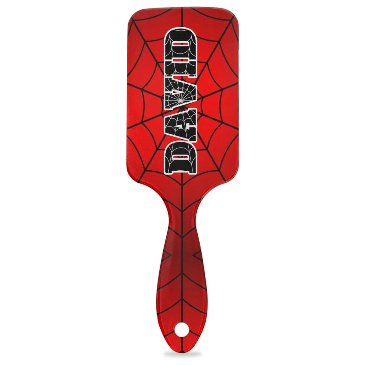 Personalized-Kids-Hair-Brush for Boy Girls Custom Gift Detangler Brush Soft Bristle Hair Brushes Travel Hair Brush for All Hair Types Christmas Hallowmas Spider Web Sliver Dot