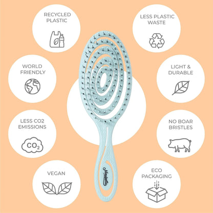 Ninabella Detangler Brush - No Tangle Hair Brush for Women, Fine, Thick and Long Hair - Hairbrush for Wet and Dry Hair, Gentle on the Scalp - Elegant Black