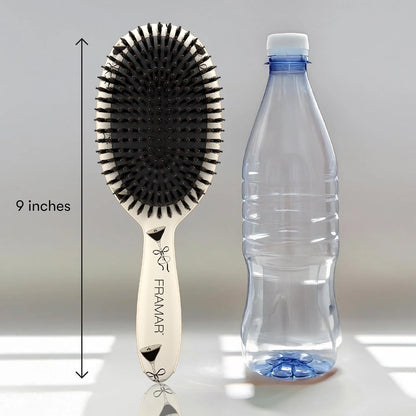 FRAMAR Soft Boar Bristle Hair Brush For Women, Boars Hair Brush For Women