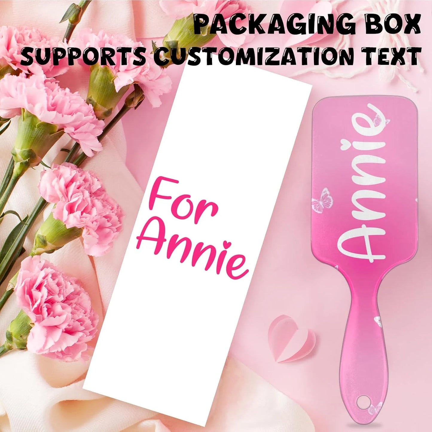 Personalized Name Hair Brush Detangler Brush Gifts for Women Man Custom Detangler-Hair-Brush Kids-Toddler-Girls for Travel All Hair Types