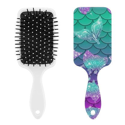 Women Girls Ladies Hair Brush Purple Black Buffalo Check Plaid Pattern, Paddle Brush for Detangling Scalp Massage, Cushion Hairbrush for Long Thick Curly Hair