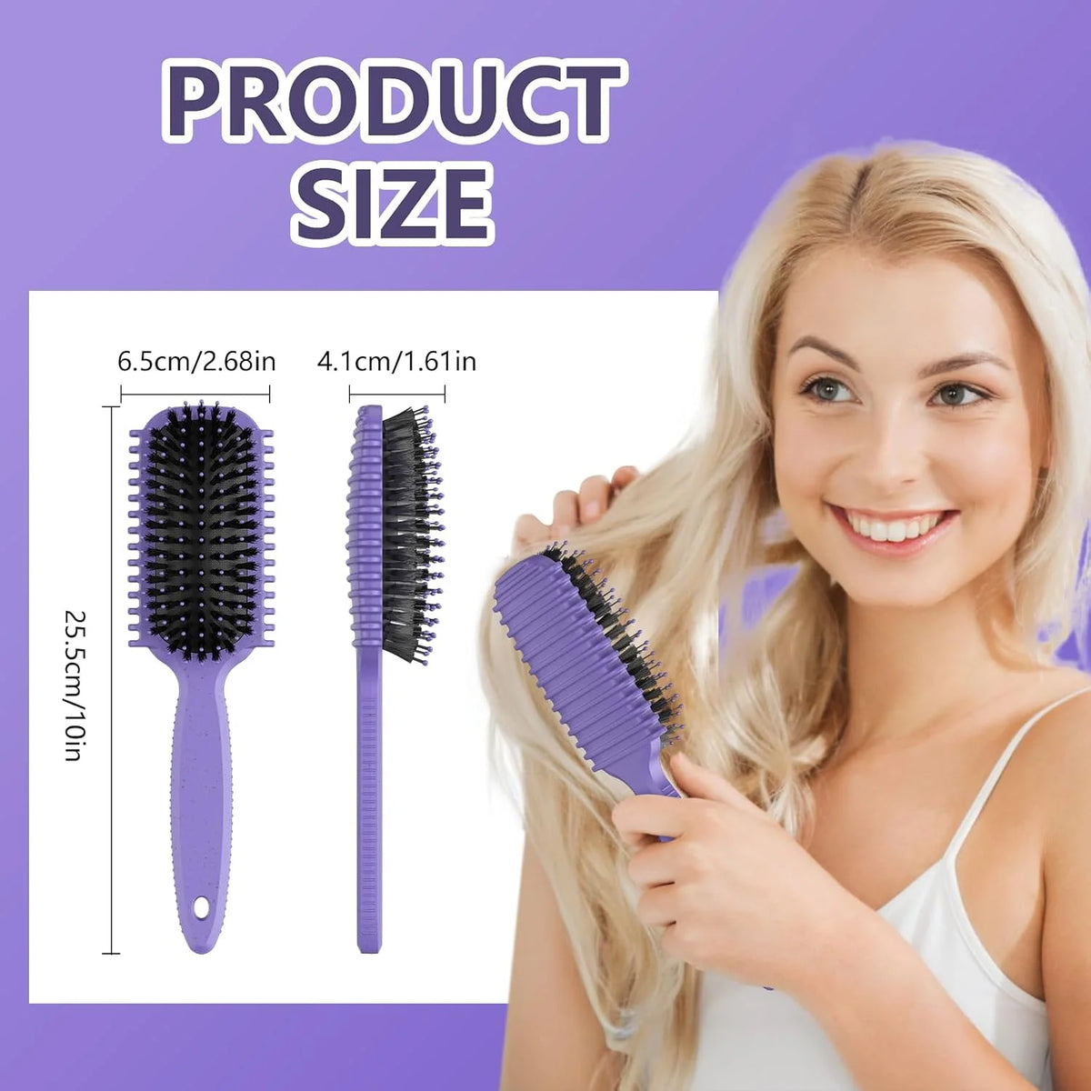Curl Defining Brush, Curly Hair Brush, Slick Back Hair Brush, For Combing and Shaping Curls in All Hairstyles to Reduce Pulling (Pink)