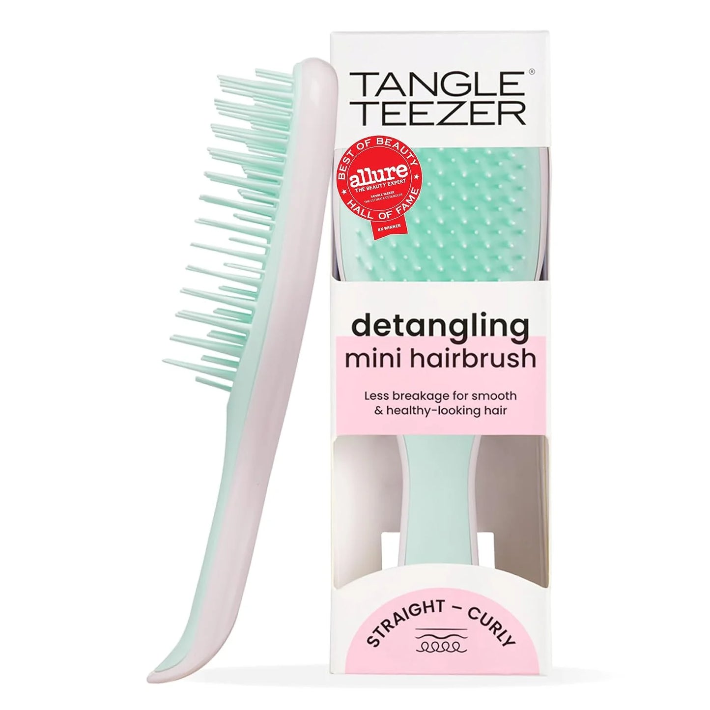Tangle Teezer Ultimate Detangler Mini Hair Brush, Pink & Mint