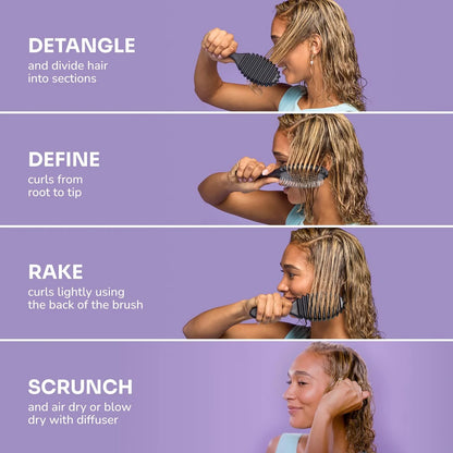 Wet Brush Curl Shaper Detangler Brush, Purple, Made for Women, Men & Kids