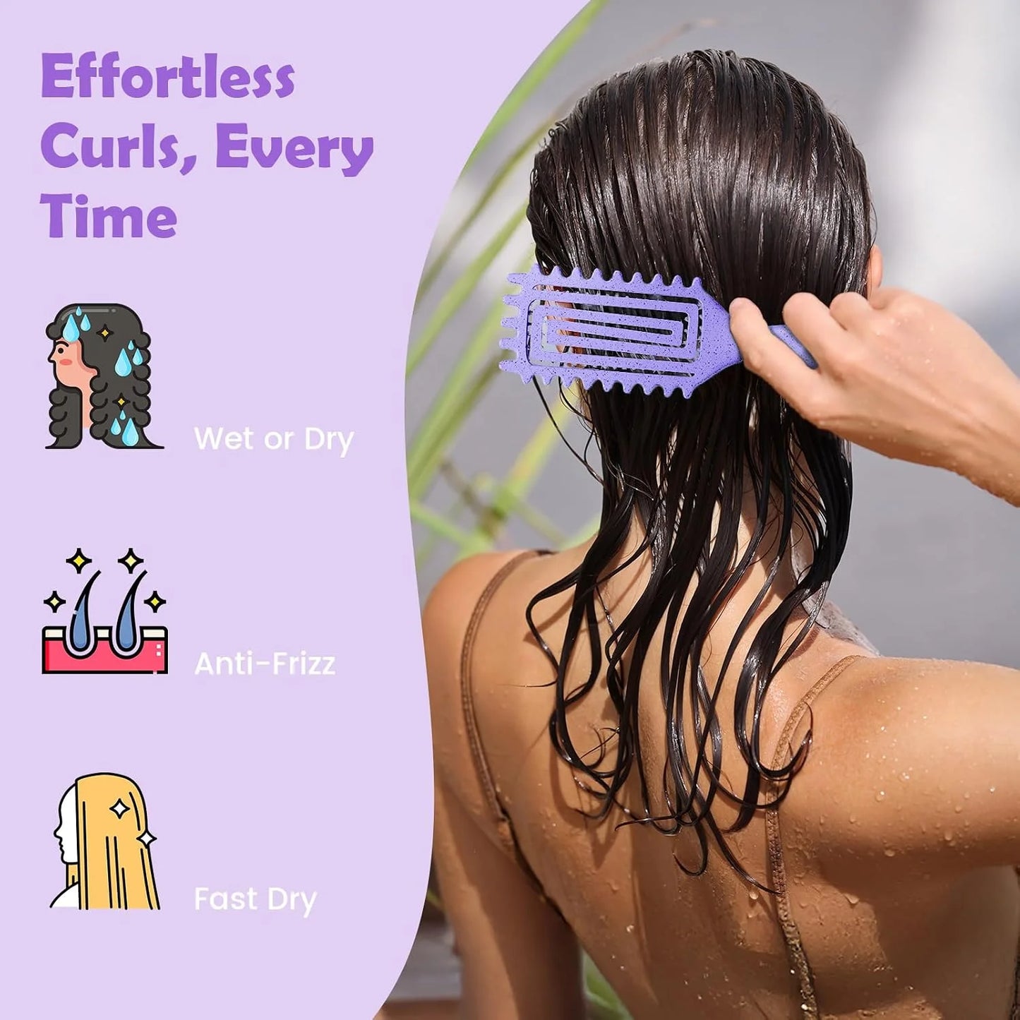ABOYOY Curl Defining Brush with Side Gear for Curly Hair, Detangling & Styling Brush for Women Men, Lightweight Ergonomic Candy Brush Works on Wet or Dry Hair(green)