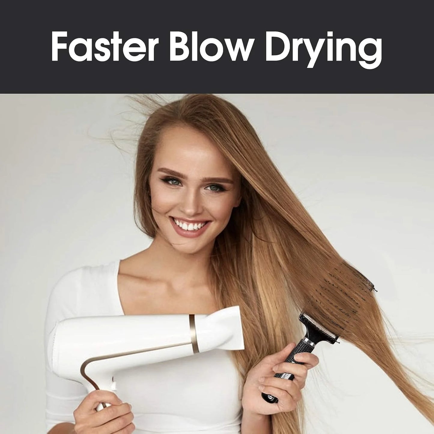 Hair Brush, Professional Curved Vented Brush with 25MM Bristles for Faster Blow Drying, Detangling for Wet Dry Hair, Paddle Brush for Thick Curly Straight Hair for Women & Men