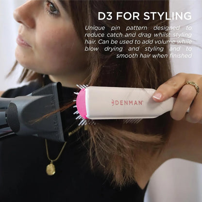 Denman D3 Original Curl Definer & Styler, Curly Hair Brush for Women & Men – 7 Row Detangling & Curl Defining Brush for Smooth Defined Curls - a precision Styling Brush for straight hair