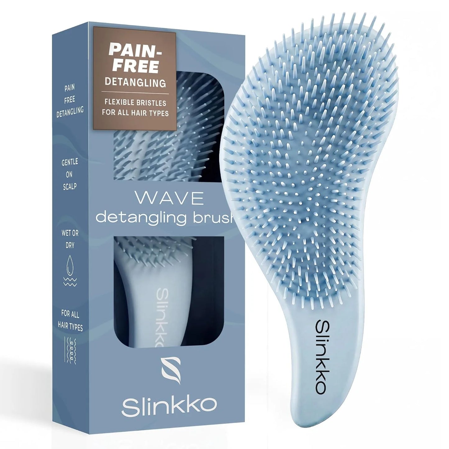 Detangler Brush, Hair Brush for Women, Men & Kids - Detangling Hair Brush for Curly, Thick, Fine & Wavy Hair - Anti-Breakage Wave Brush, Pain-Free Hairbrush, Special Edition Burgundy