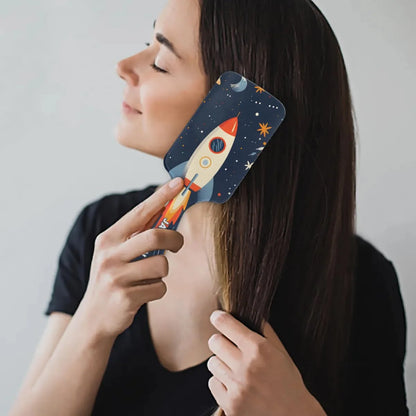 Personalized Cool-Rocket Detangler-Hair-Brush for Kids-Boys,Glides Through Tangles Comb,Custom Name Hair Brushes for All Hair Types Wet/Dry/Curly/Thick Hair,Dark Blue