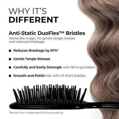 FHI Heat UNbrush Detangling Brush for Pain-Free Brushing on All Wet or Dry Hair Types — Durable DuoFlex Anti-Static Bristles, Lightweight Handle, Vented Hair Brush