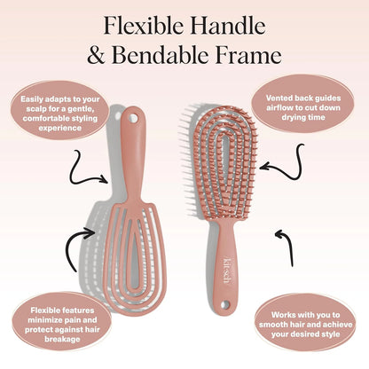 Kitsch Flexi Flow Detangler Brush, Hair Brushes For Women - Black