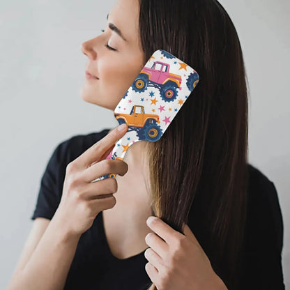 Personalized Cute Car Detangler-Hair-Brush for Kids Boys,Glides Through Tangles Comb,Custom Name Hair Brushes for All Hair Types Wet/Dry/Curly/Thick Hair,White 2