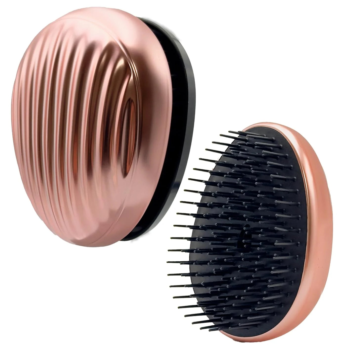 WYNK Mini Travel Detangling Hairbrush Detangler with Cover, Champagne Gold
