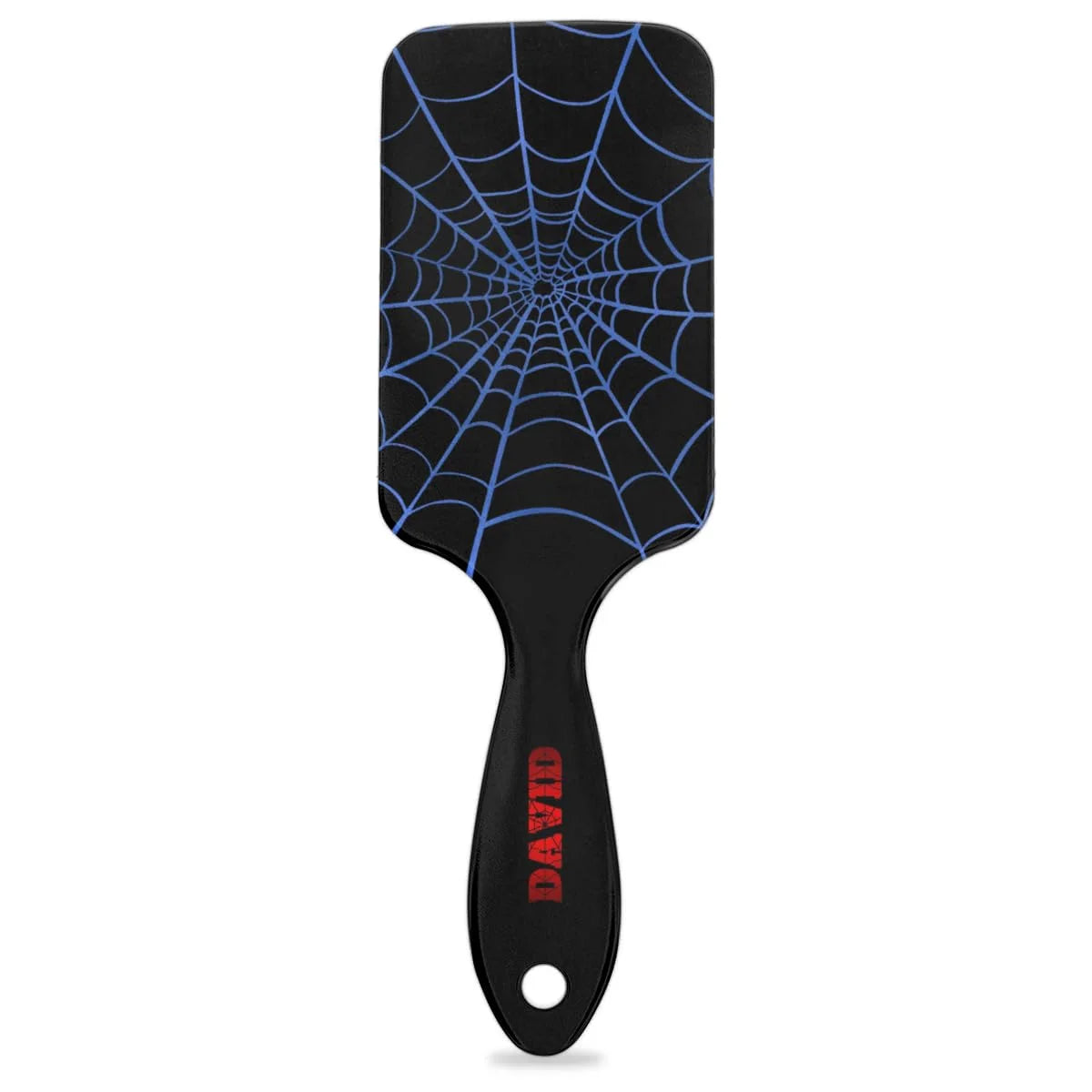 Personalized-Kids-Hair-Brush for Boy Girls Custom Gift Detangler Brush Soft Bristle Hair Brushes Travel Hair Brush for All Hair Types Christmas Hallowmas Spider Web Sliver Dot