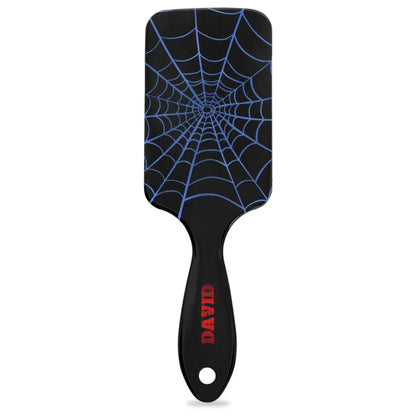 Personalized-Kids-Hair-Brush for Boy Girls Custom Gift Detangler Brush Soft Bristle Hair Brushes Travel Hair Brush for All Hair Types Christmas Hallowmas Spider Web Sliver Dot