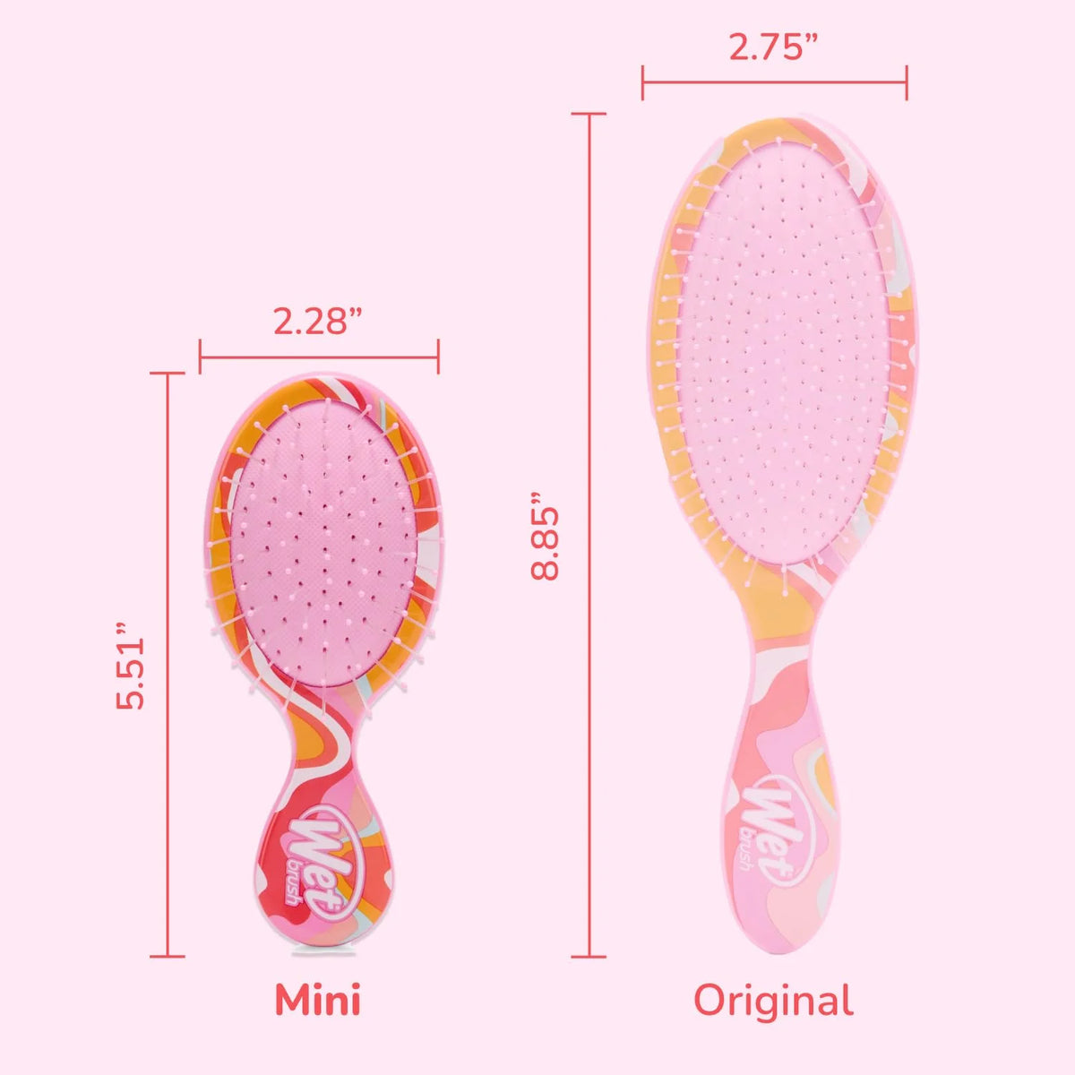 Wet Brush Mini Detangler Travel Hair Brush, Rainbow, All Hair Types