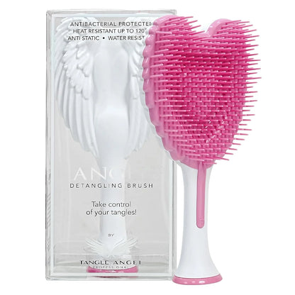 Detangling Hair Brush - Anti Static Angel Wing Hair Brush with Soft & Flexible Bristle for Straight & Wavy Hair - Tangle Angel Hair Detangler Brushes for Blow Drying & Shower - Two Tone Lilac Ivory